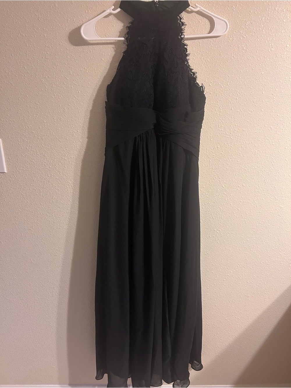 JJ's House Black Lace A-Line Halter Dress NWT Custom Size 6/8 (35"B, 28"W) 5’0”
